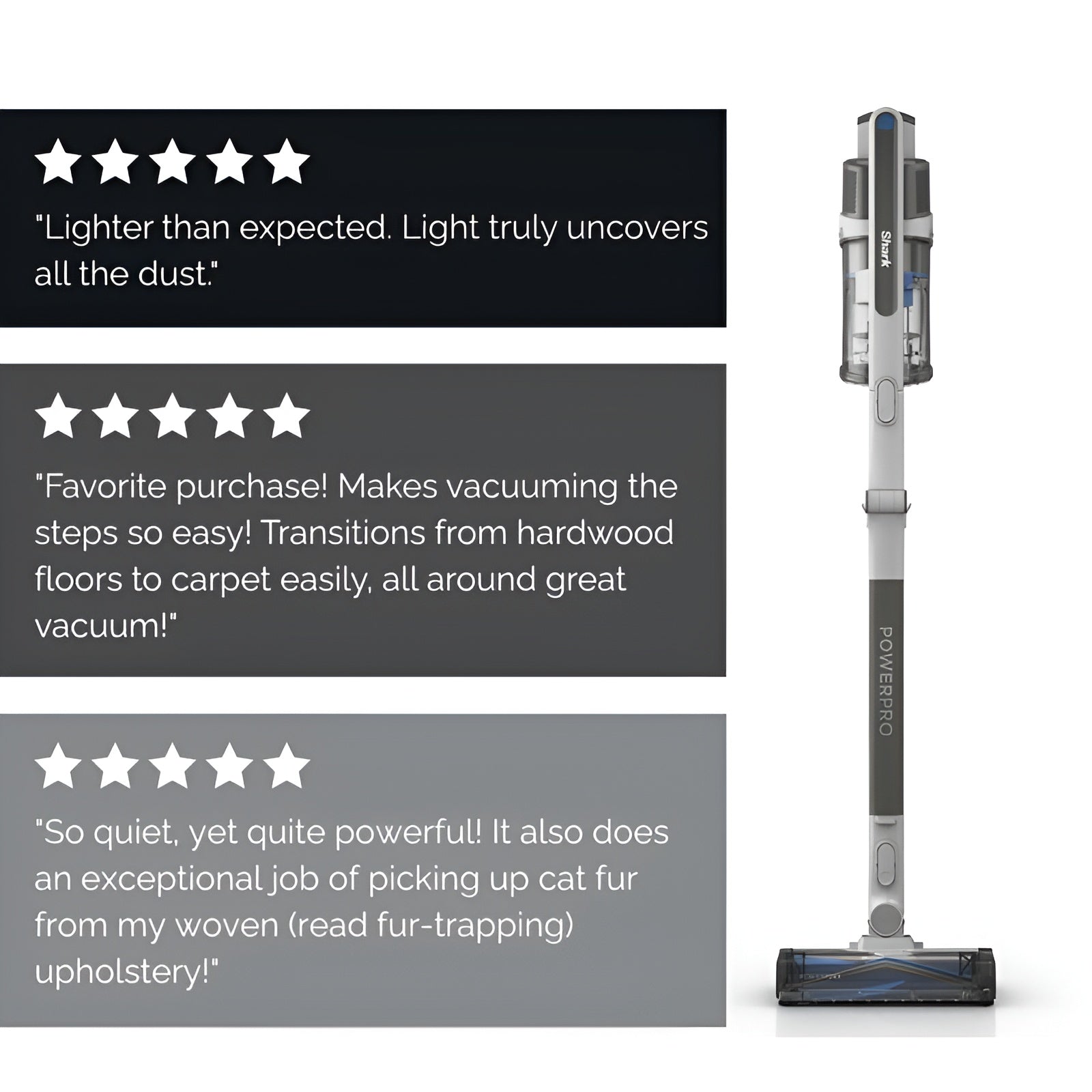 Shark PowerPro™ Cordless Vacuum with Smart Dust Detection & LED Floor Light