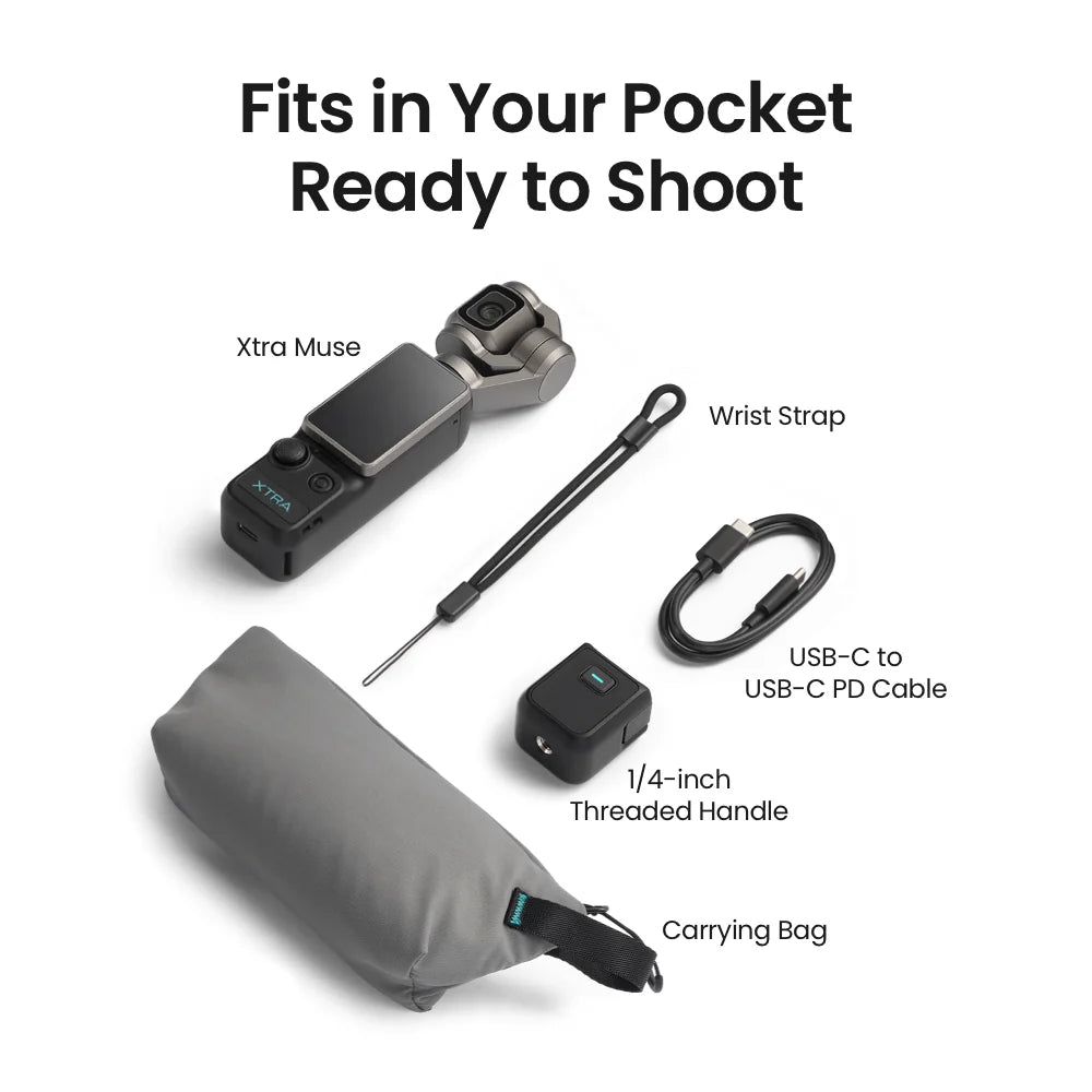 Xtra Muse: 4K/120fps Pocket Gimbal Camera with 1" CMOS Sensor